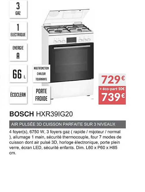 bosch hxr39ig20 air pulsée 3d cuisson parfaite sur 3 niveaux