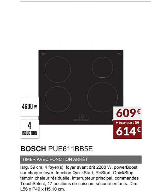 bosch pue611bb5e timer avec fonction arrêt