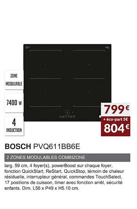 bosch pvq611bb6e 2 zones modulables combizone