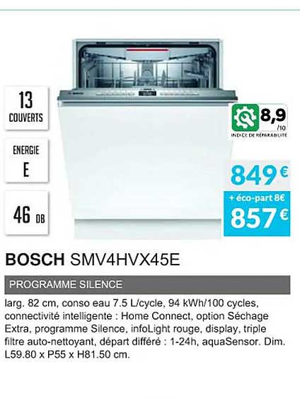 bosch smv4hvx45e programme silence