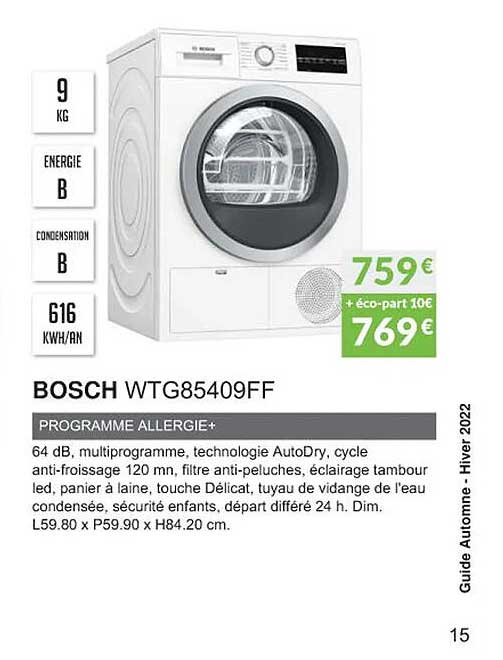bosch wtg85409ff programme allergie+