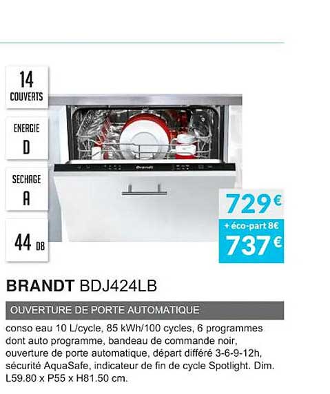 brandt bdj424lb ouverture de porte automatique