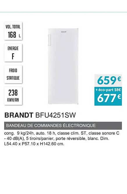brandt bfu4251sw bandeau de commandes électronique