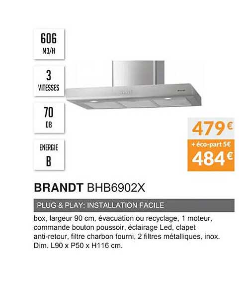 brandt bhb6902x plug & play : installation facile