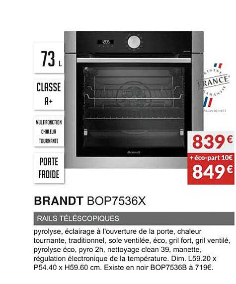 brandt bop7536x rails téléscopiques
