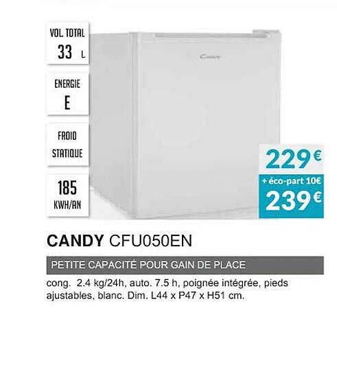 candy cfu050en petite capacité pour gain de place