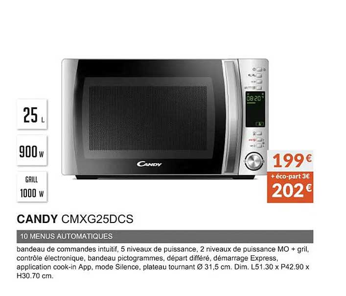 candy cmxg25dcs 10 menus automatiques
