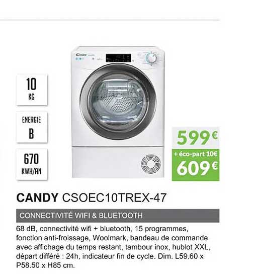 Candy Csoec10trex-47 Connectivité Wifi & Bluetooth