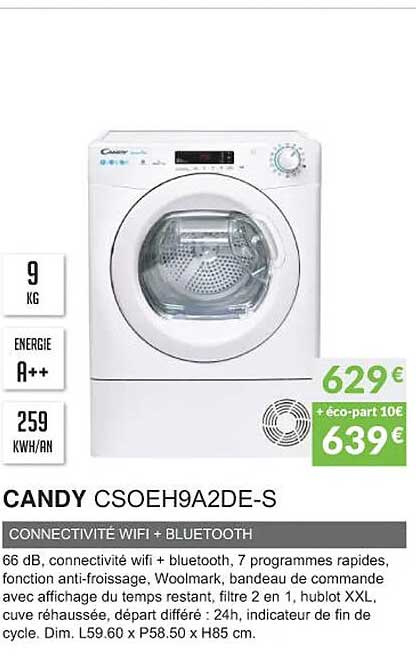 candy csoeh9a2de-s connectivité wifi + bluetooth