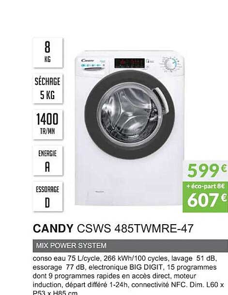 Candy Csws 485twmre-47 Mix Power System