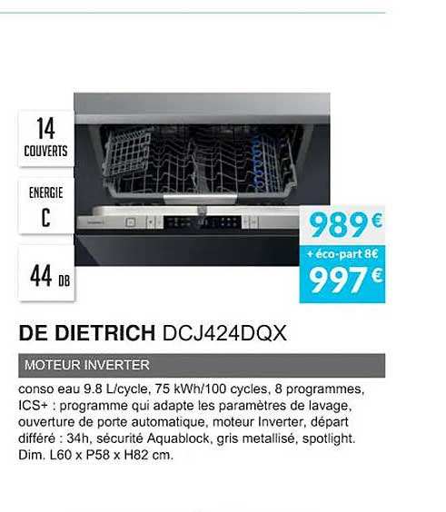 de dietrich dcj424dqx moteur inverter