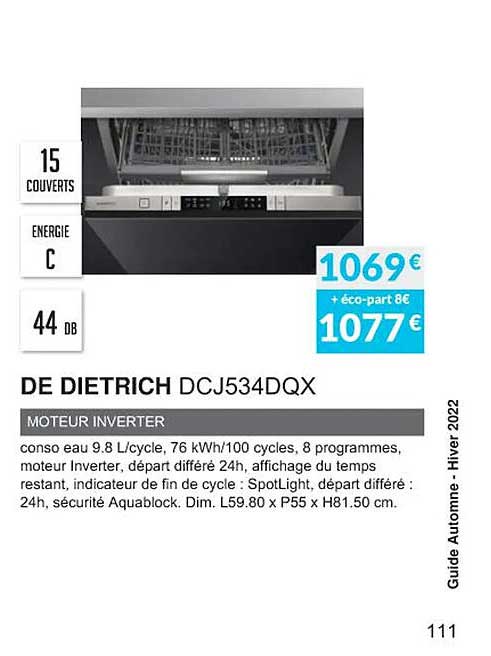de dietrich dcj534dqx moteur inverter