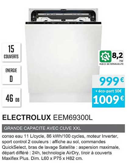 electrolux eem69300l grande capacité avec cuve xxl