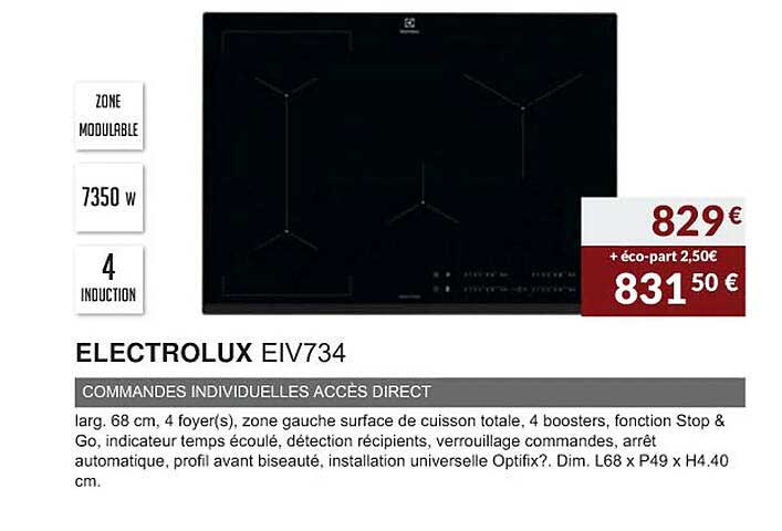 electrolux eiv734 commandes individuelles accès direct