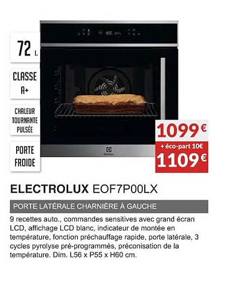 electrolux eof7p00lx porte latérale charnière à gauche