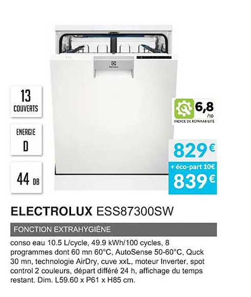 Electrolux Ess87300sw Fonction Extrahygiène