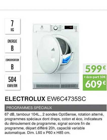 electrolux ew6c4735sc programmes spéciaux