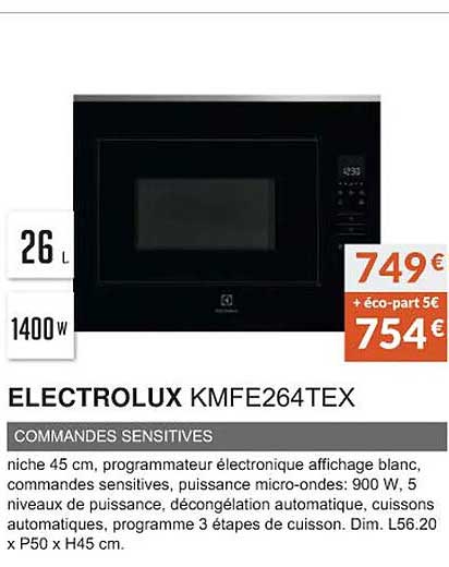 electrolux kmfe264tex commandes sensitives