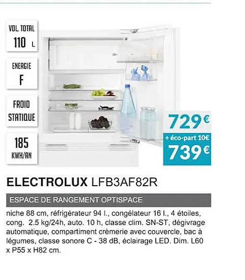 electrolux lfb3af82r espace de rangement optispace