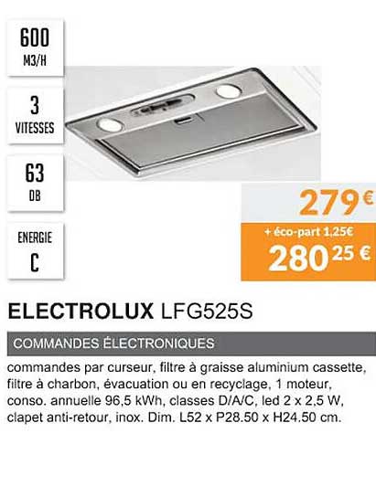 electrolux lfg525s commandes électroniques