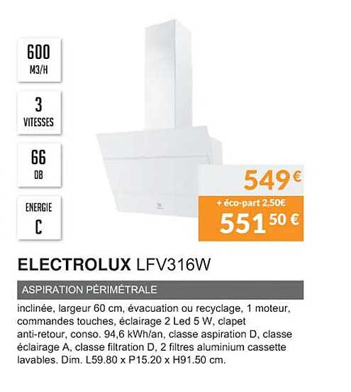 Electrolux Lfv316w Aspiration Périmétrale