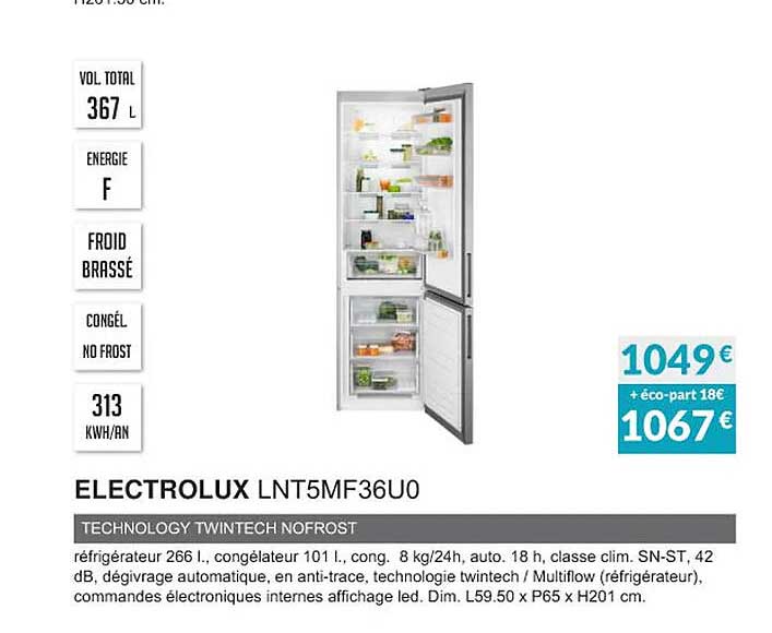 electrolux lnt5mf36u0 technology twintech norfrost
