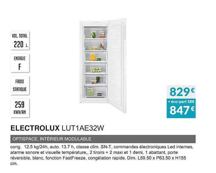 Electrolux Lut1ae32w Optispace, Intérieur Modulable