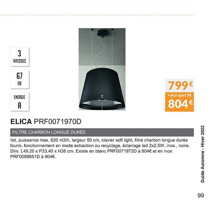 elica prf0071970d filtre charbon longue durée