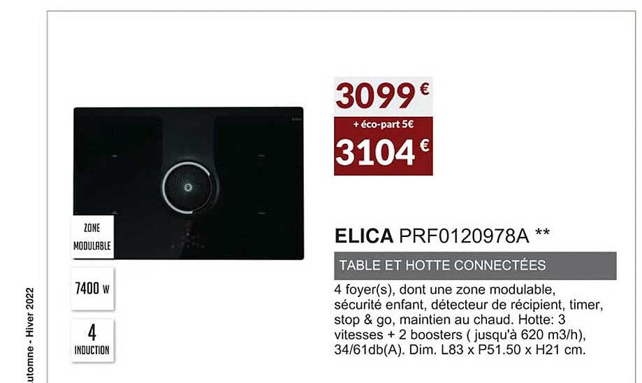 Elica Prf0120978a Table Et Hotte Connectées