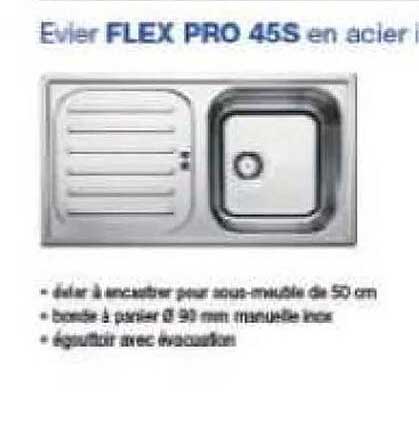 evier flex pro 45s en acier