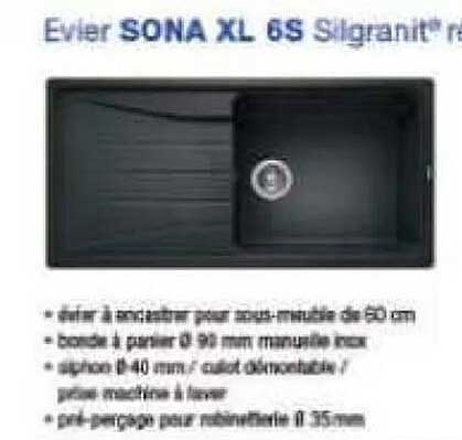 evier sona xl 6s