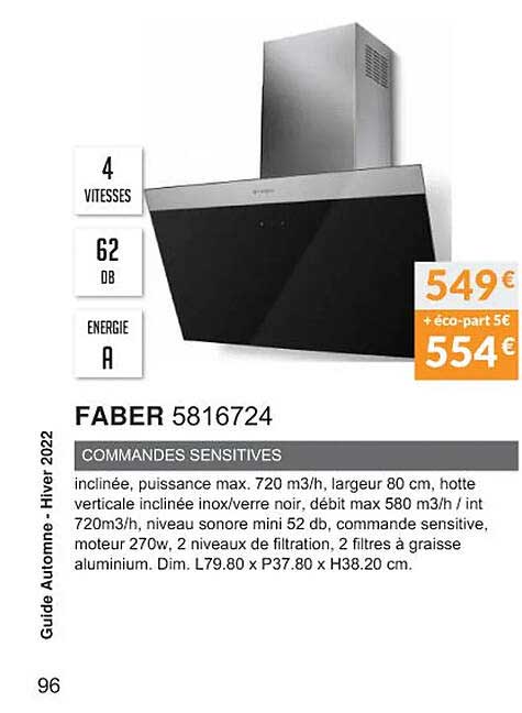 faber 5816724 commandes sensitives