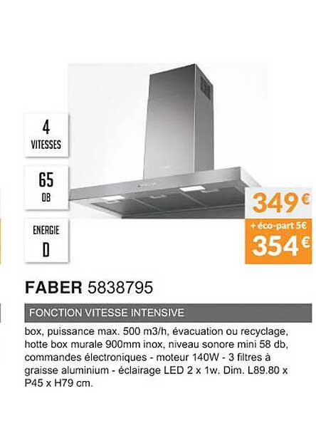 faber 5838795 fonction vitesse intensive