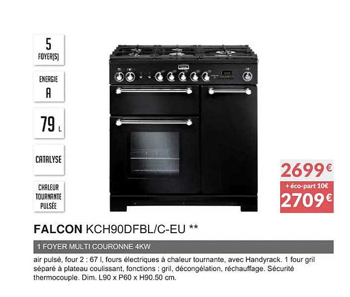 falcon kch90dfbl-c-eu 1 foyer multi couronne 4kw