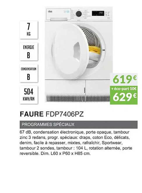 faure fdp7406pz programmes spéciaux