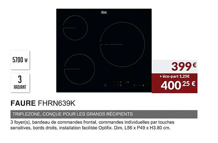 faure fhrn639k triplezone, conçue pour les grands récipients