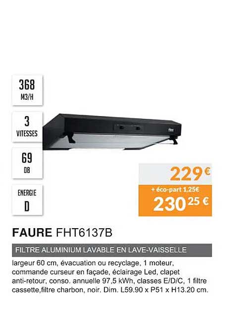 faure fht6137b filtre aluminium lavable en lave-vaisselle