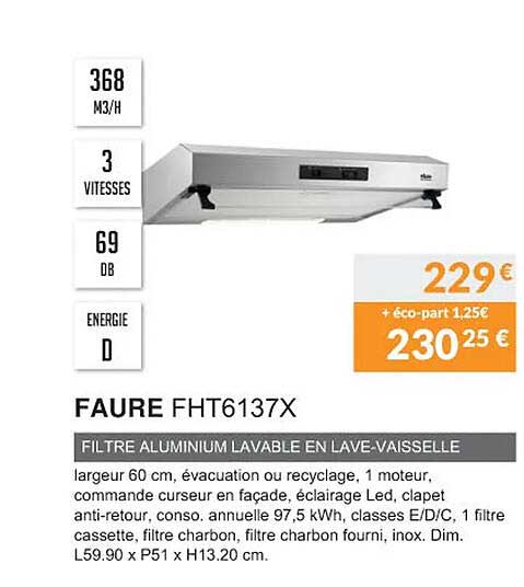 faure fht6137x filtre aluminium lavable en lave-vaisselle