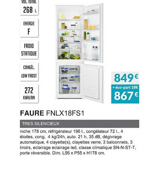 faure fnlx18fs1 très silencieux