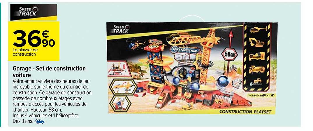 garage - set de construction voiture speed track