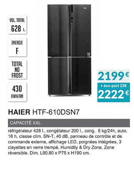haier htf-610dsn7 capacité xxl