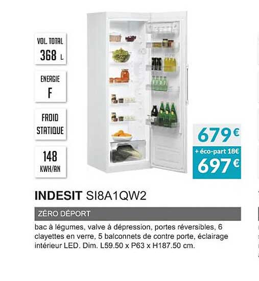 indesit si8a1qw2 zéro déport