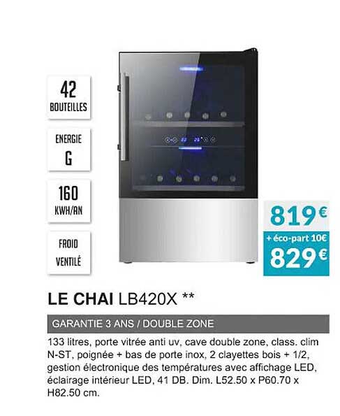 le chai lb420x garantie 3 ans-double zone