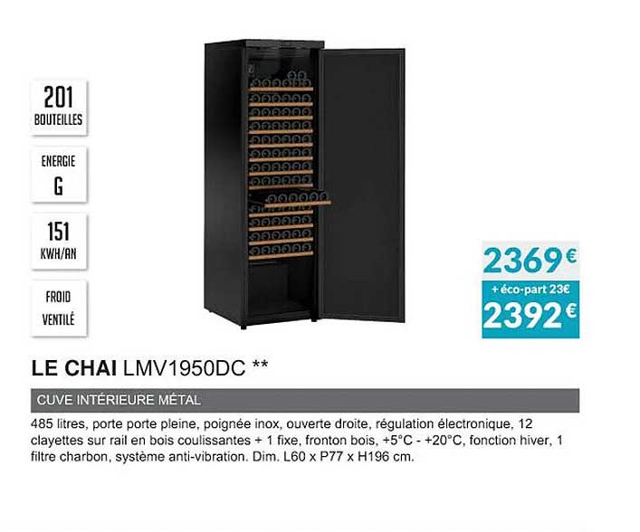 le chai lmv1950dc cuve intérieur métal