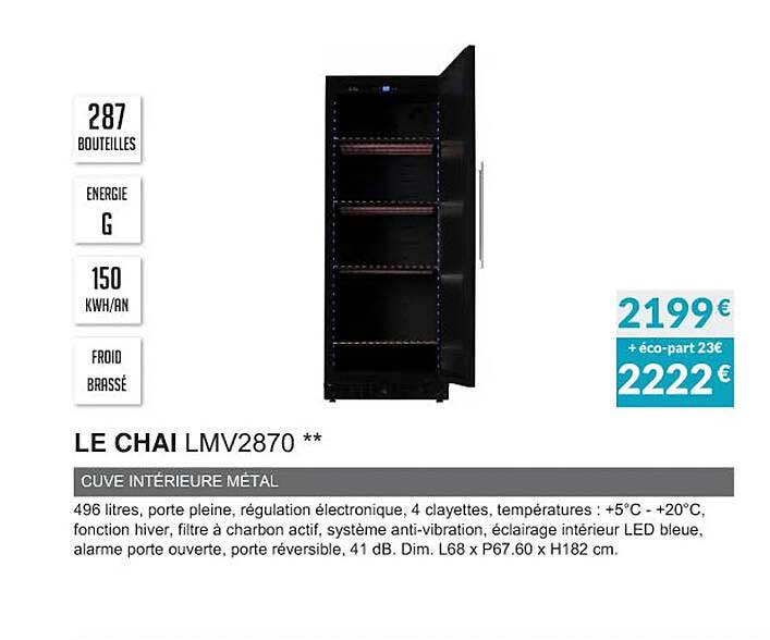 le chai lmv2870 cuve intérieur métal