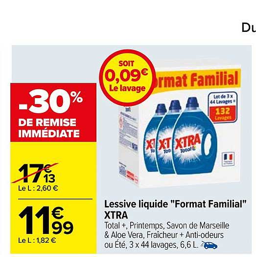 lessive liquide "format familial" xtra