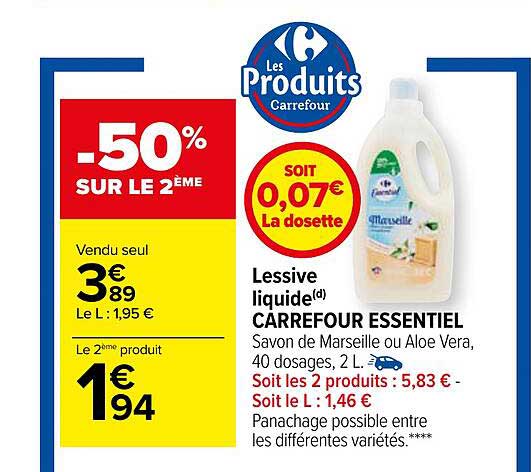 Lessive Liquide Carrefour Essentiel