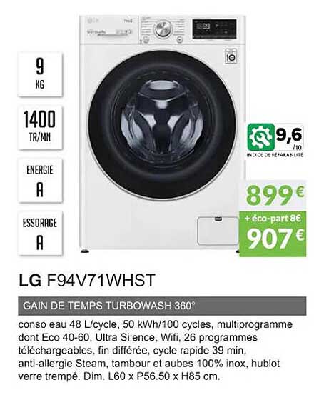 lg f94v71whst gain de temps turbowash 360°