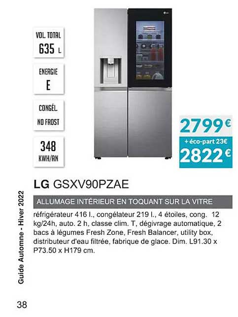 Lg Gsxv90pzae Allumage Intérieur En Toquant Sur La Vitre