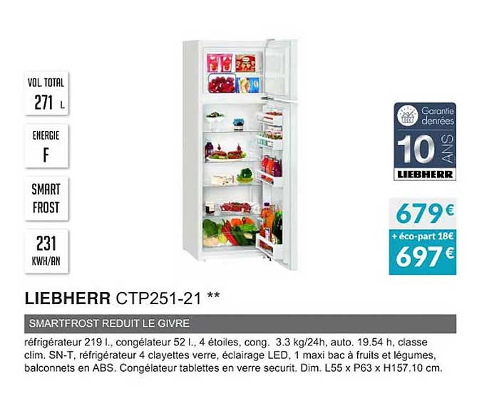liebherr ctp251-21 smartfrost reduit le givre